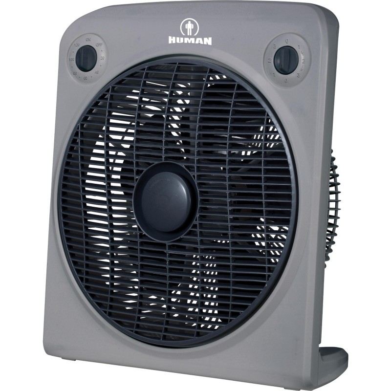 Human VRTY-30G Ανεμιστήρας Box Fan με Χρονοδιακόπτη μιας ώρας 50W 30cm Γκρι